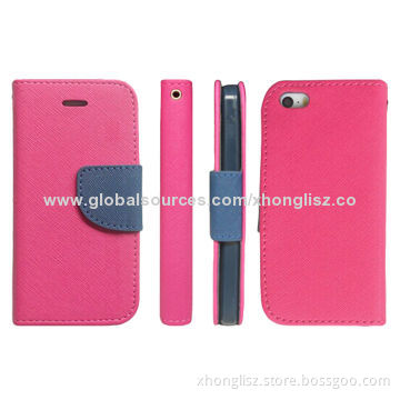 Contrast Color Cross Pattern PU Cases for iPhone 6, Customized Designs AcceptableNew